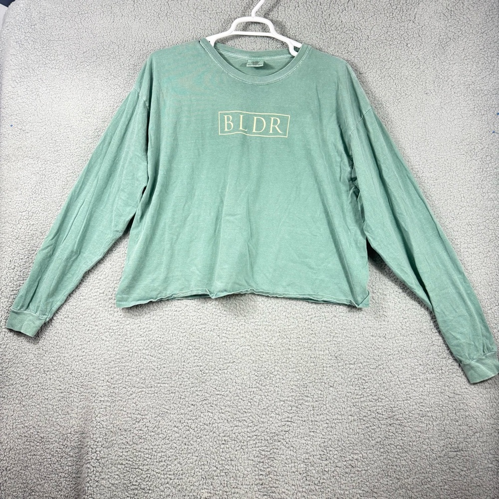 Comfort Colors BLDR Long Sleeve Tee in Mint Green Christian Religious Church